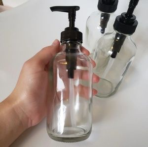 Glass Soap Pump/ Lotion Bottles with Black Pumps